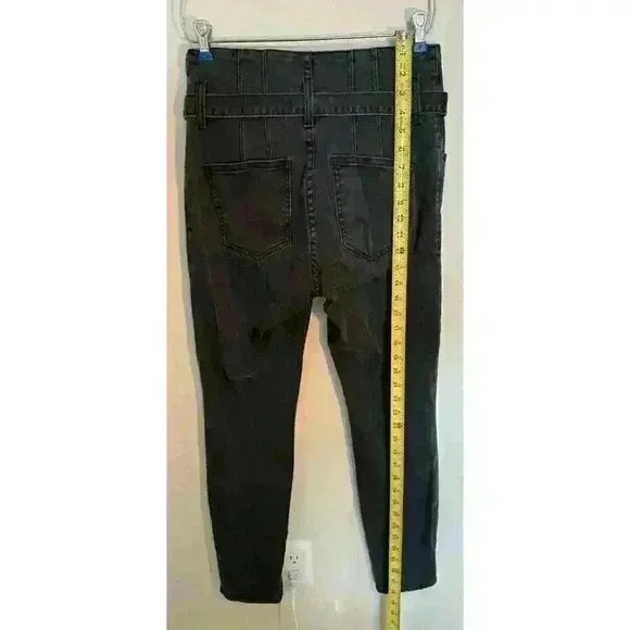 Current/Elliott Corset Stiletto High Rise Skinny Crop Jeans in Black size 28 - Picture 7 of 9